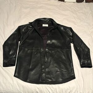Babaton Leather Shirt Jacket